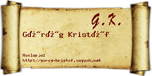 Görög Kristóf névjegykártya