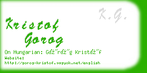 kristof gorog business card